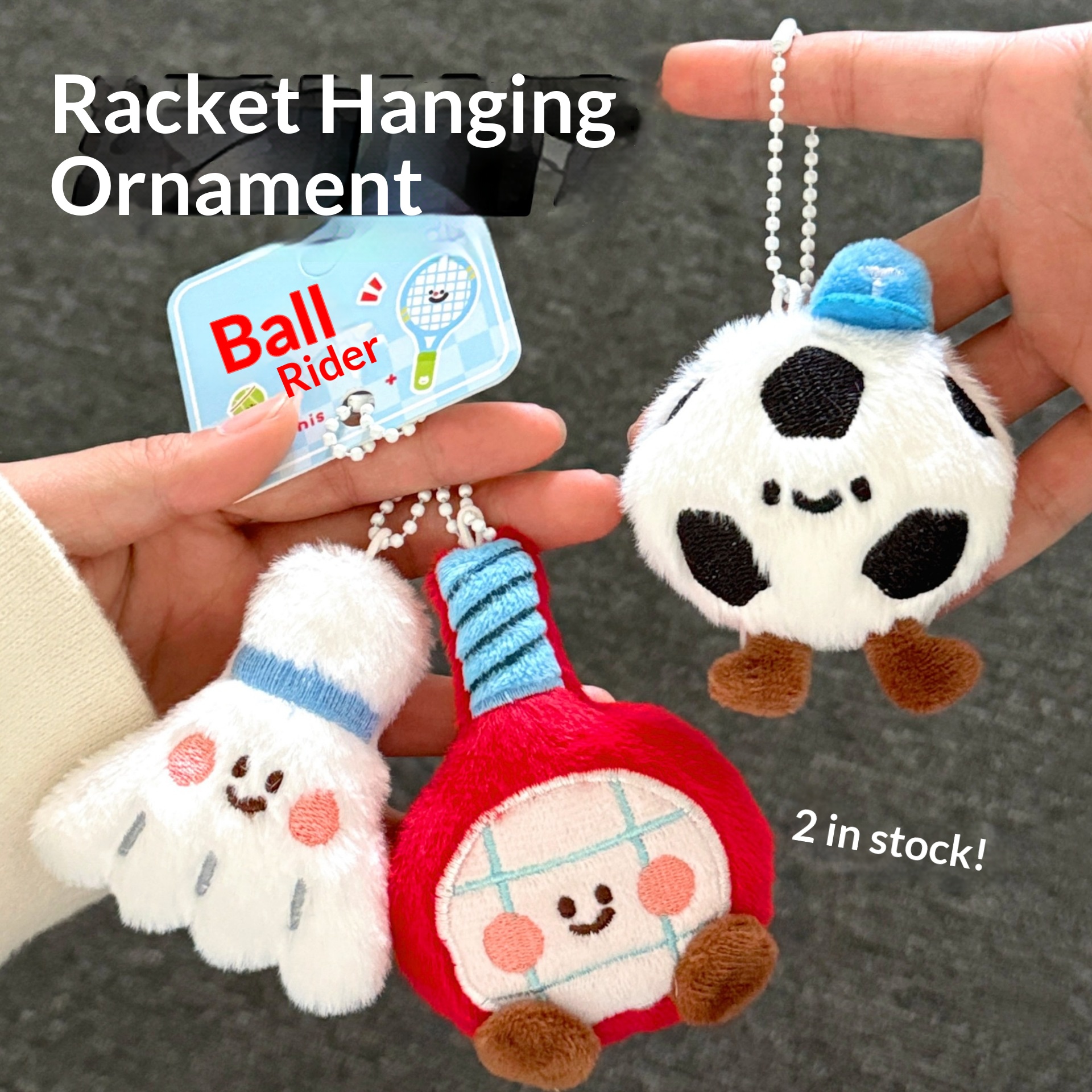 Table Tennis Keychain - 2 Pcs Badminton Tennis Racquet Pendant