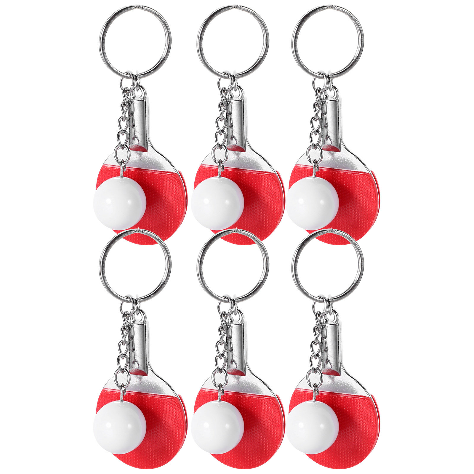 Table Tennis Keychain - 6Pcs Table Tennis Ball Keychains Small