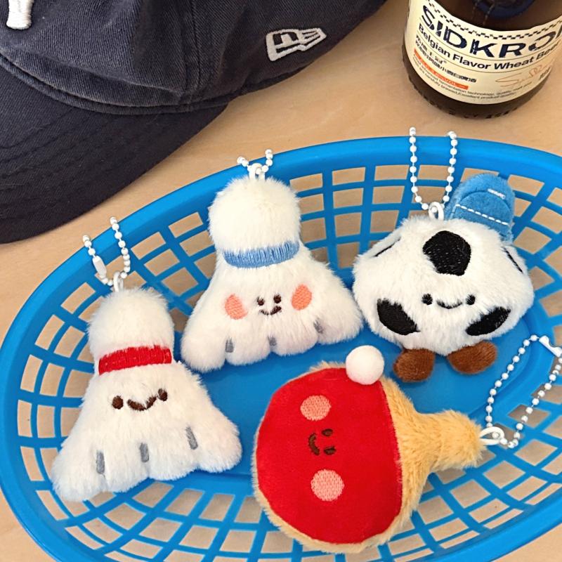 New Cute Cartoon Plush Ball De - Table Tennis Keychain บทวิจารณ์และราคา