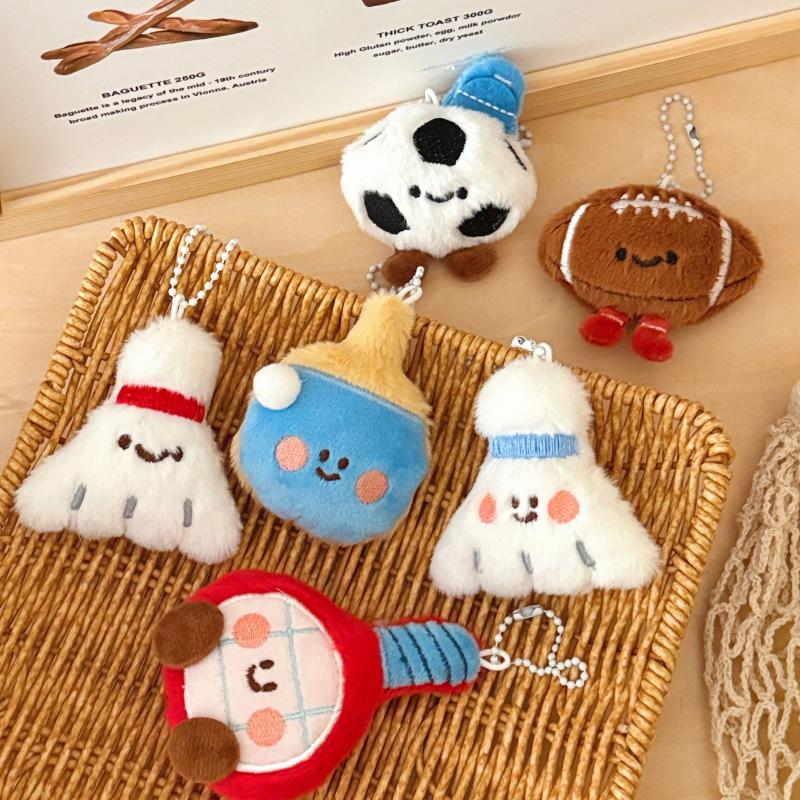 New Cute Cartoon Plush Ball De - Table Tennis Keychain บทวิจารณ์และราคา