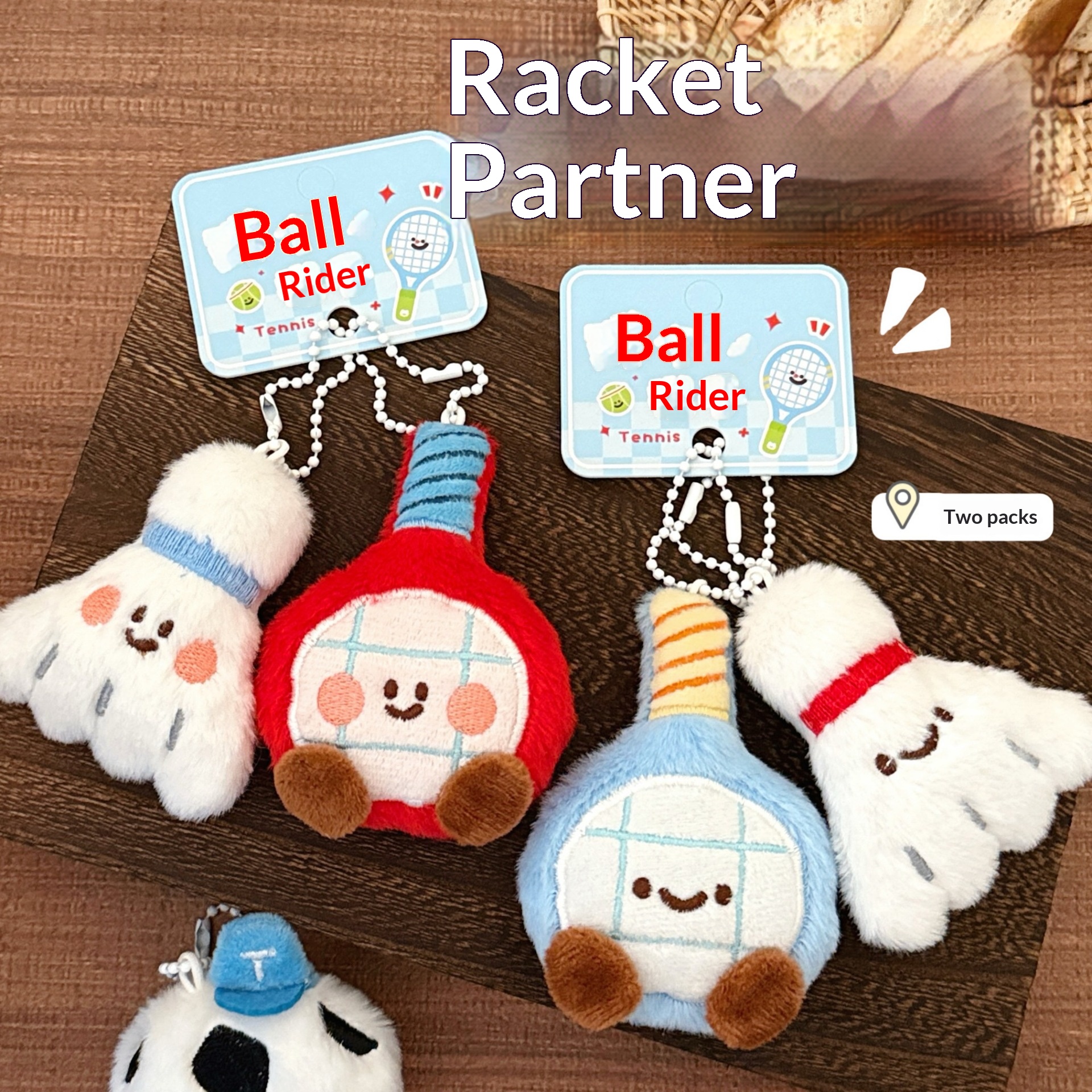 2 Pcs Badminton Tennis Racquet - Table Tennis Keychain บทวิจารณ์และราคา