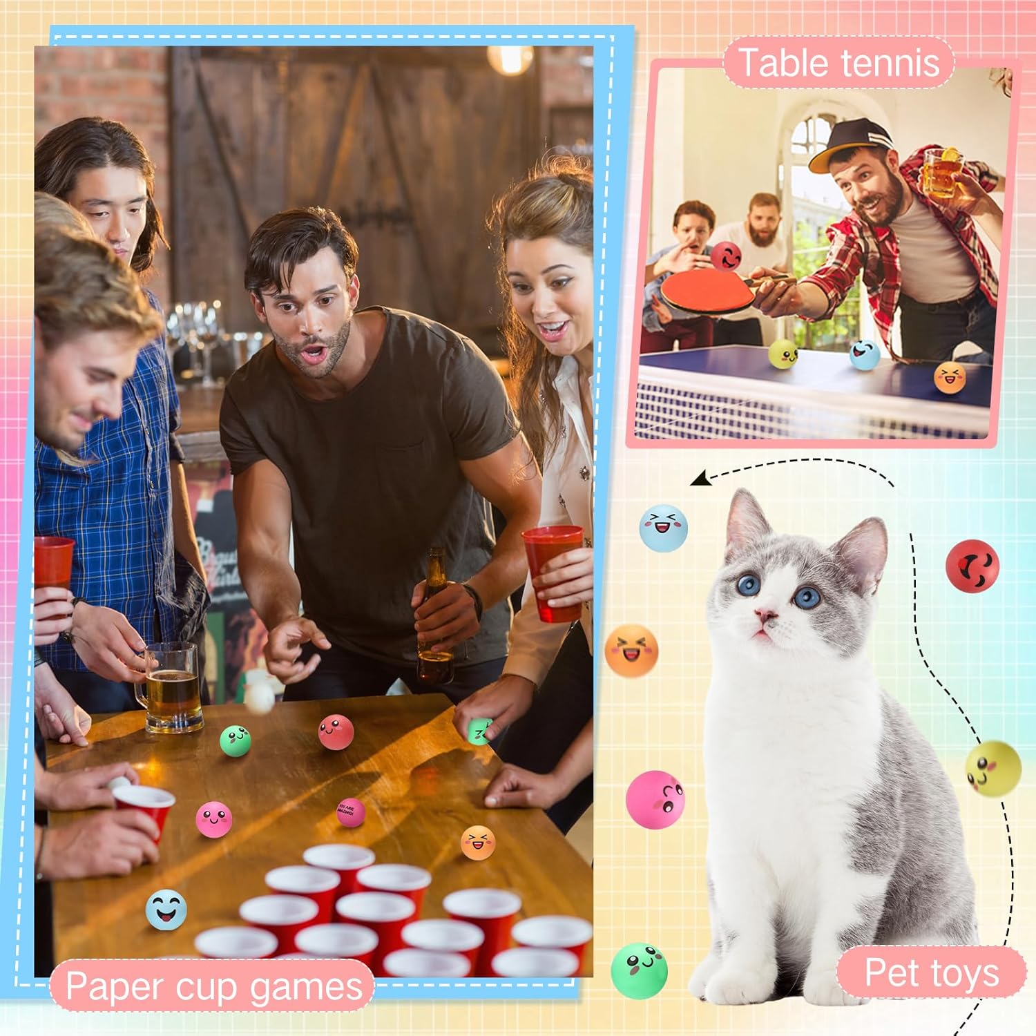 24 PCS Funny Face Table Tennis - Table Tennis Reference บทวิจารณ์และราคา