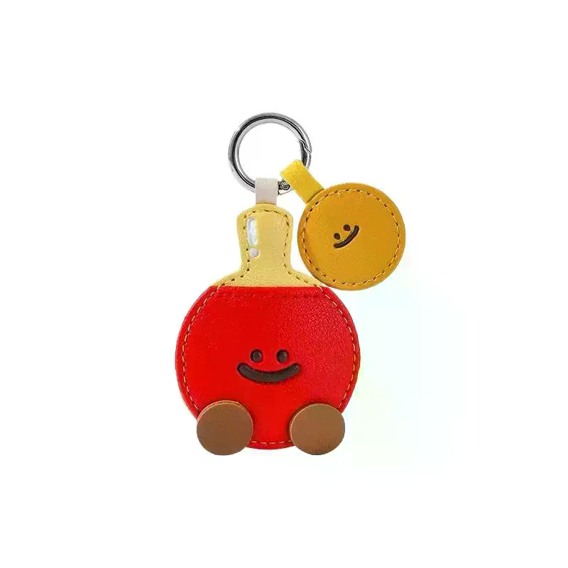 Cute Cartoon Leather Racket St - Table Tennis Keychain บทวิจารณ์และราคา