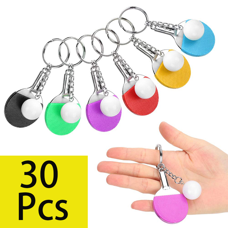 30Pcs Mini Table Tennis Racket - Table Tennis Keychain บทวิจารณ์และราคา